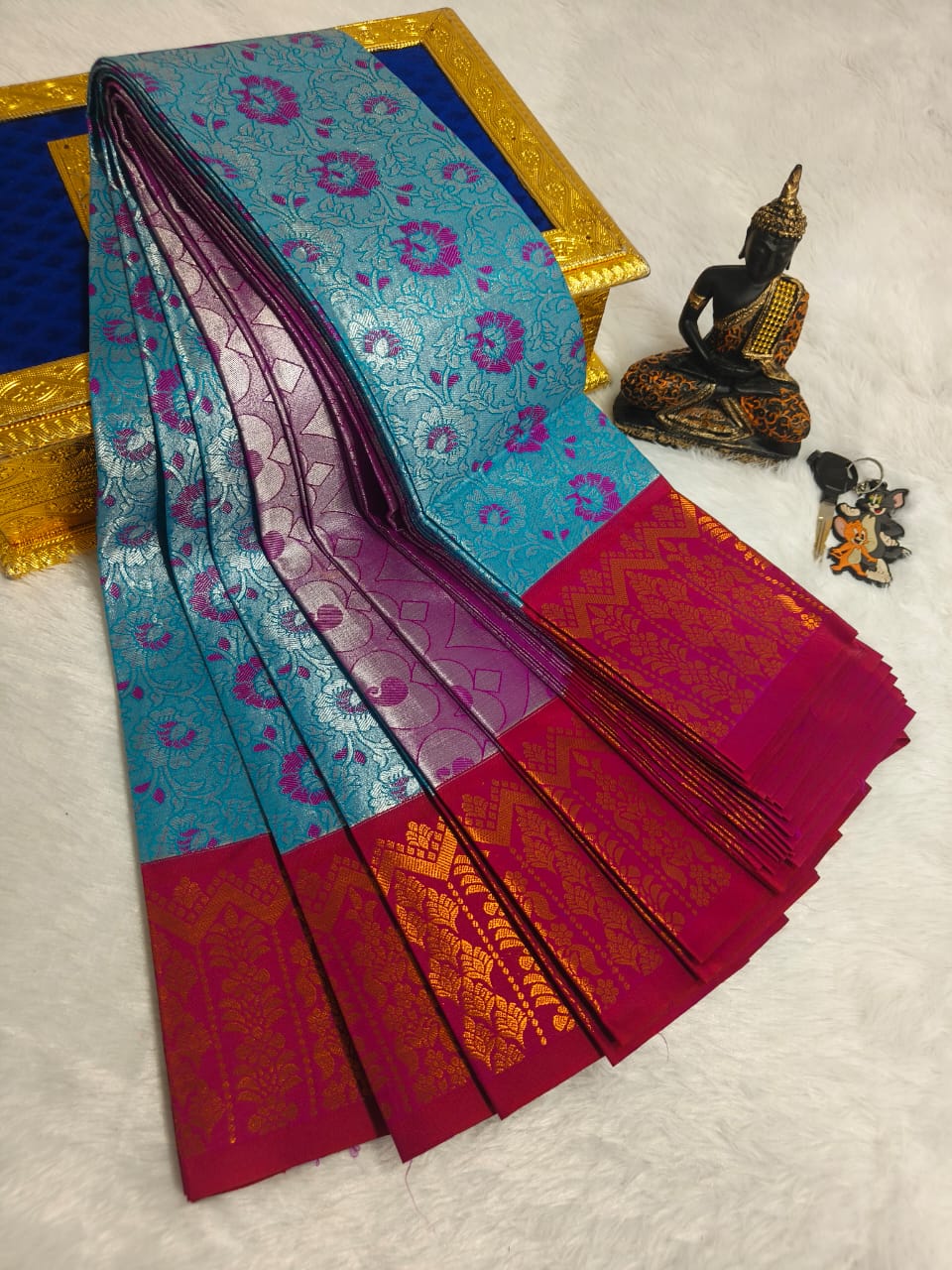 Elegant Samuthrika Vasthrakala Semi Silk Wedding Saree