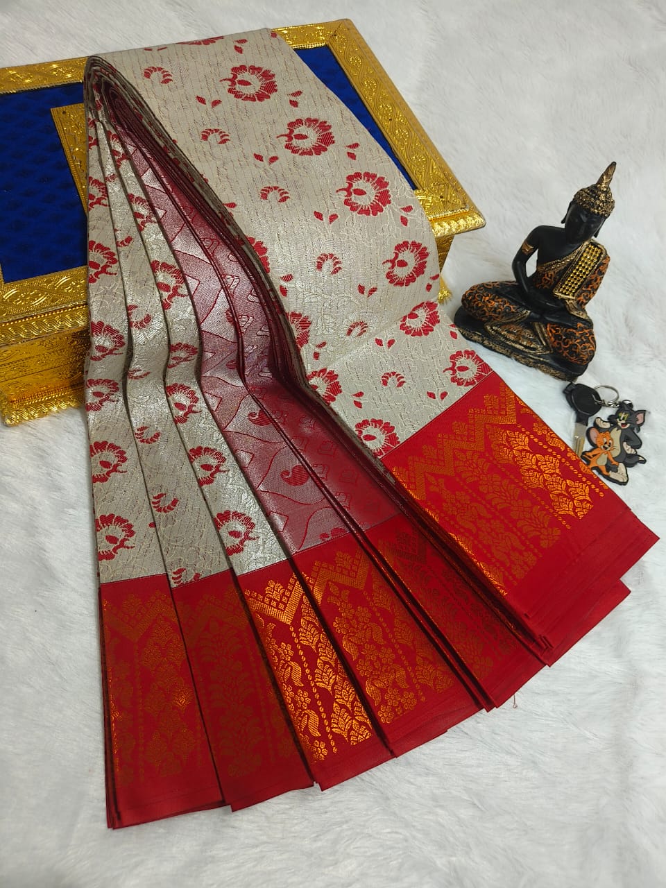 Elegant Samuthrika Vasthrakala Semi Silk Wedding Saree