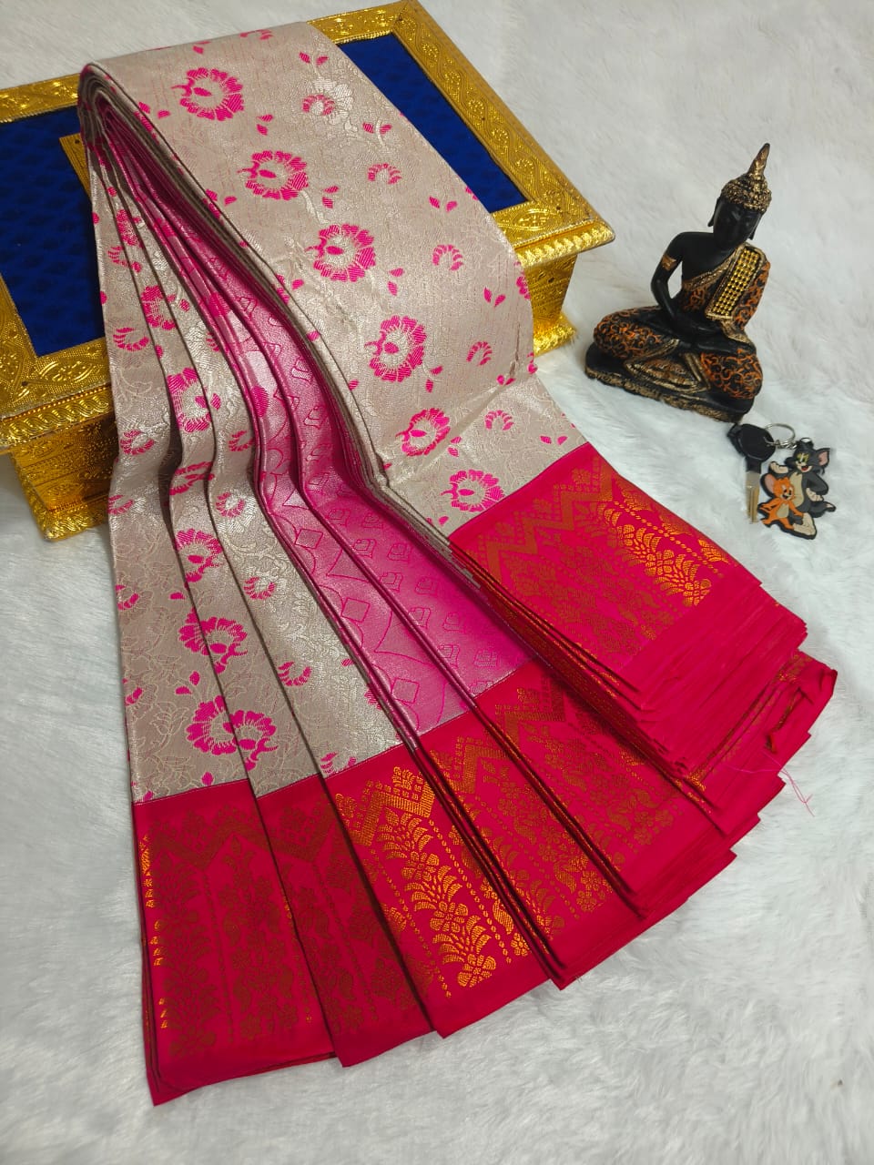 Elegant Samuthrika Vasthrakala Semi Silk Wedding Saree