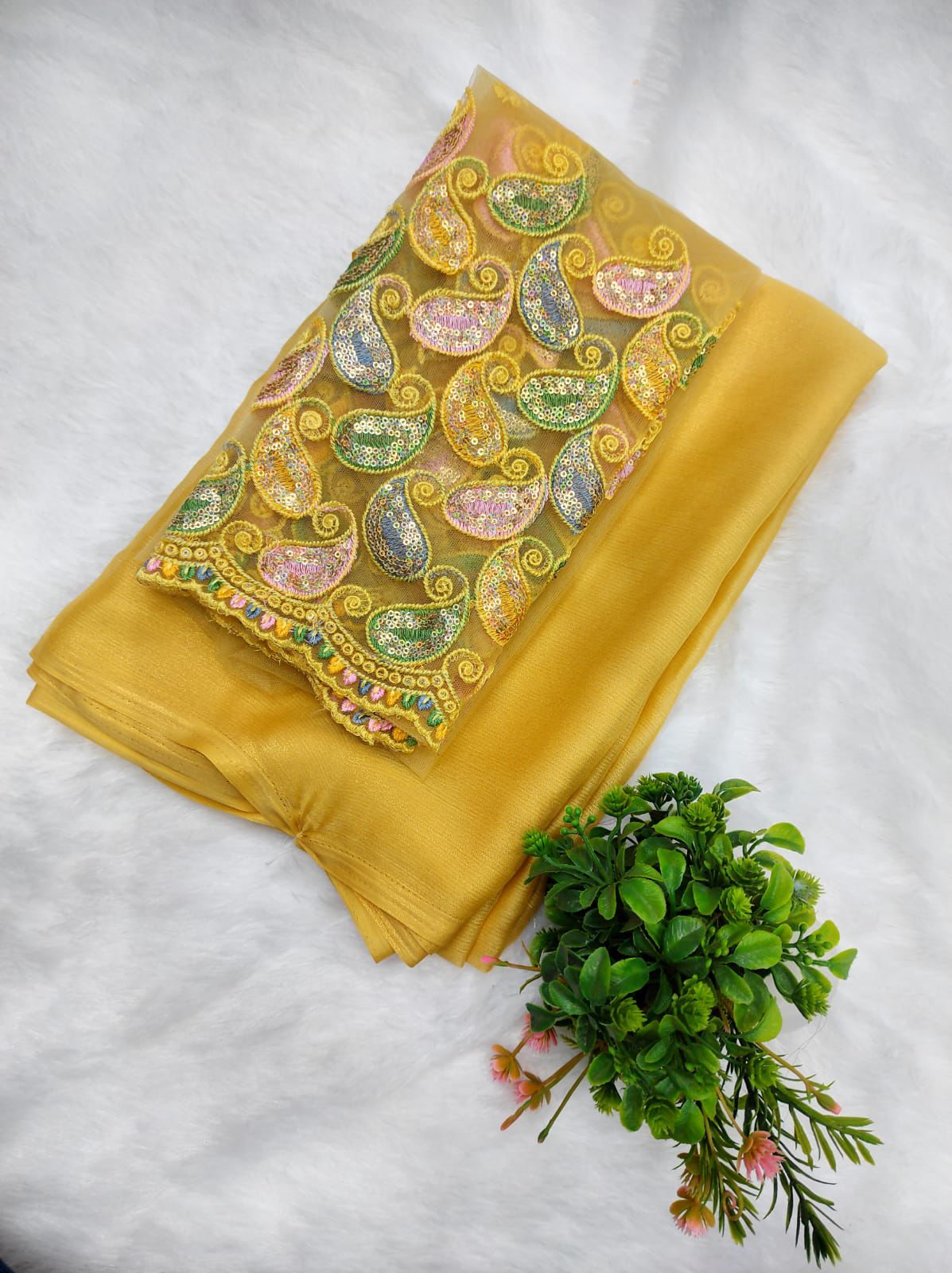 Shimmer chiffon saree