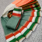 Silk cotton tri color saree