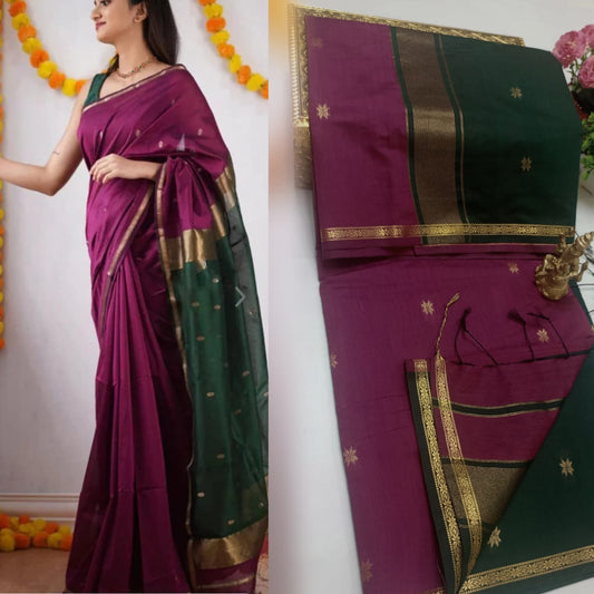 Maheswari-style Silk Cotton Saree