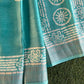 Silky batik printed kora semi silk saree