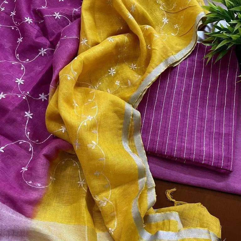 Shop Now Namika VOL 2 Pure Cotton Linen Dress Material at Belliza Designer  Studio