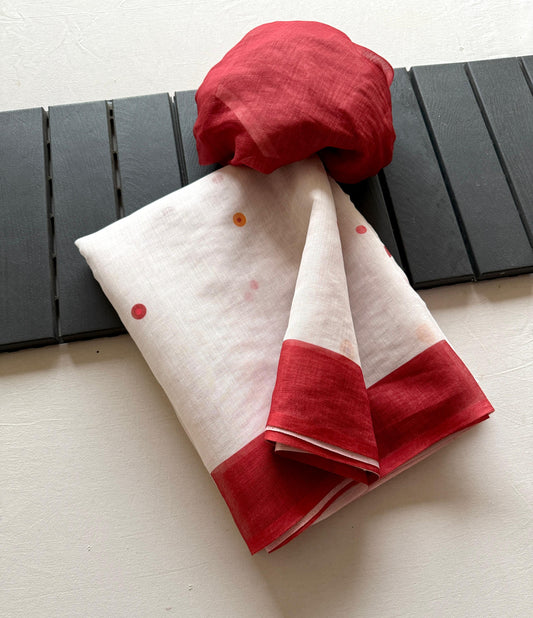 Soft Linen Durga Pooja Saree