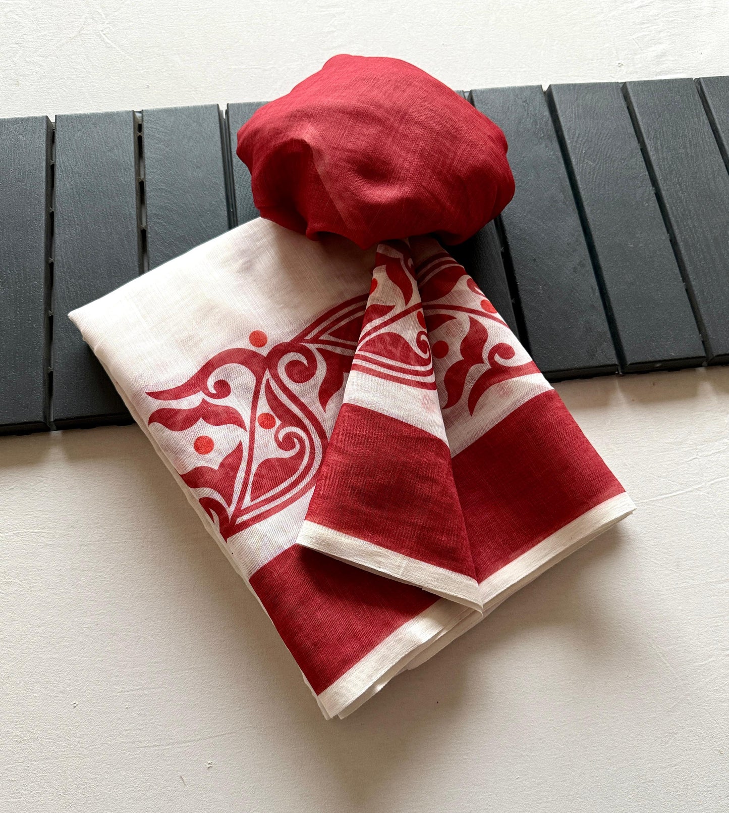 Soft Linen Durga Pooja Saree