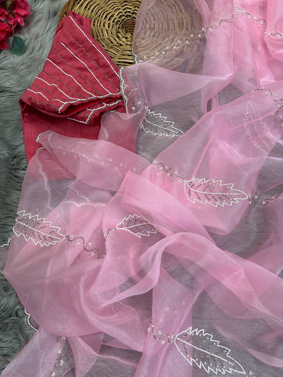 Soft organza silk saree