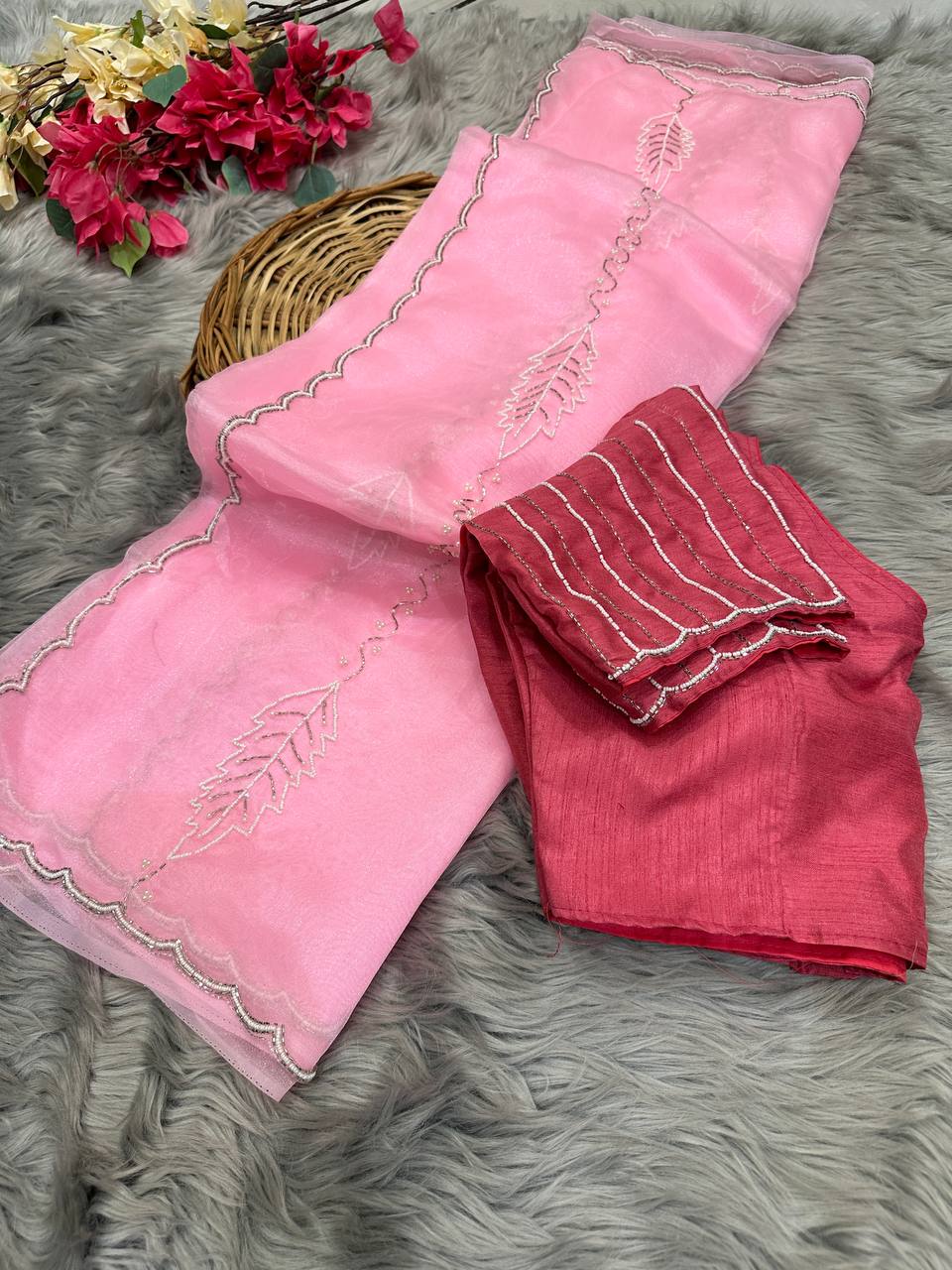 Soft organza silk saree