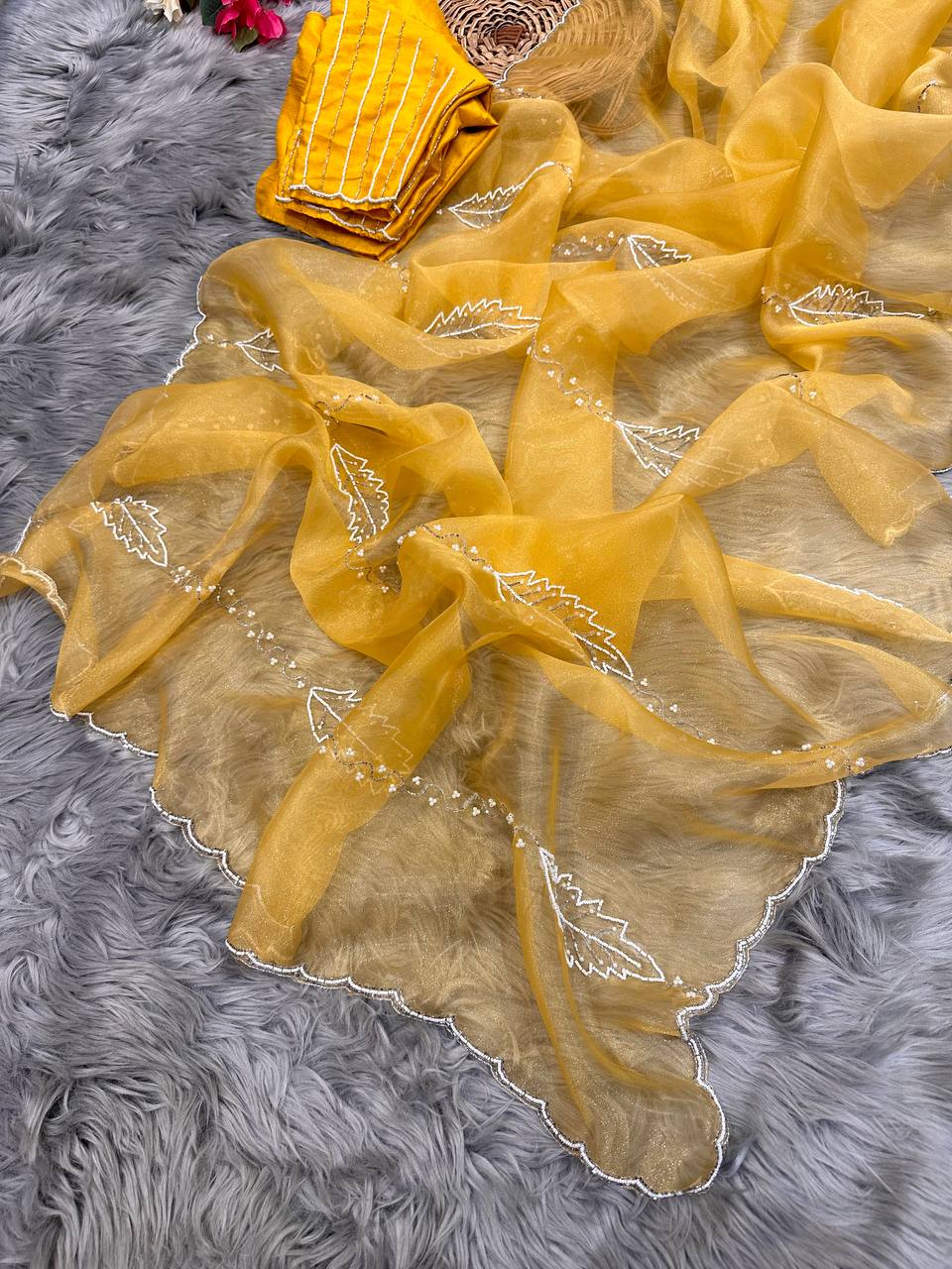 Soft organza silk saree