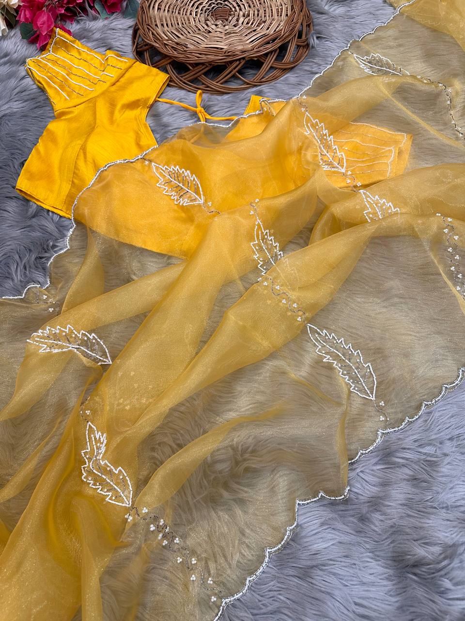 Soft organza silk saree