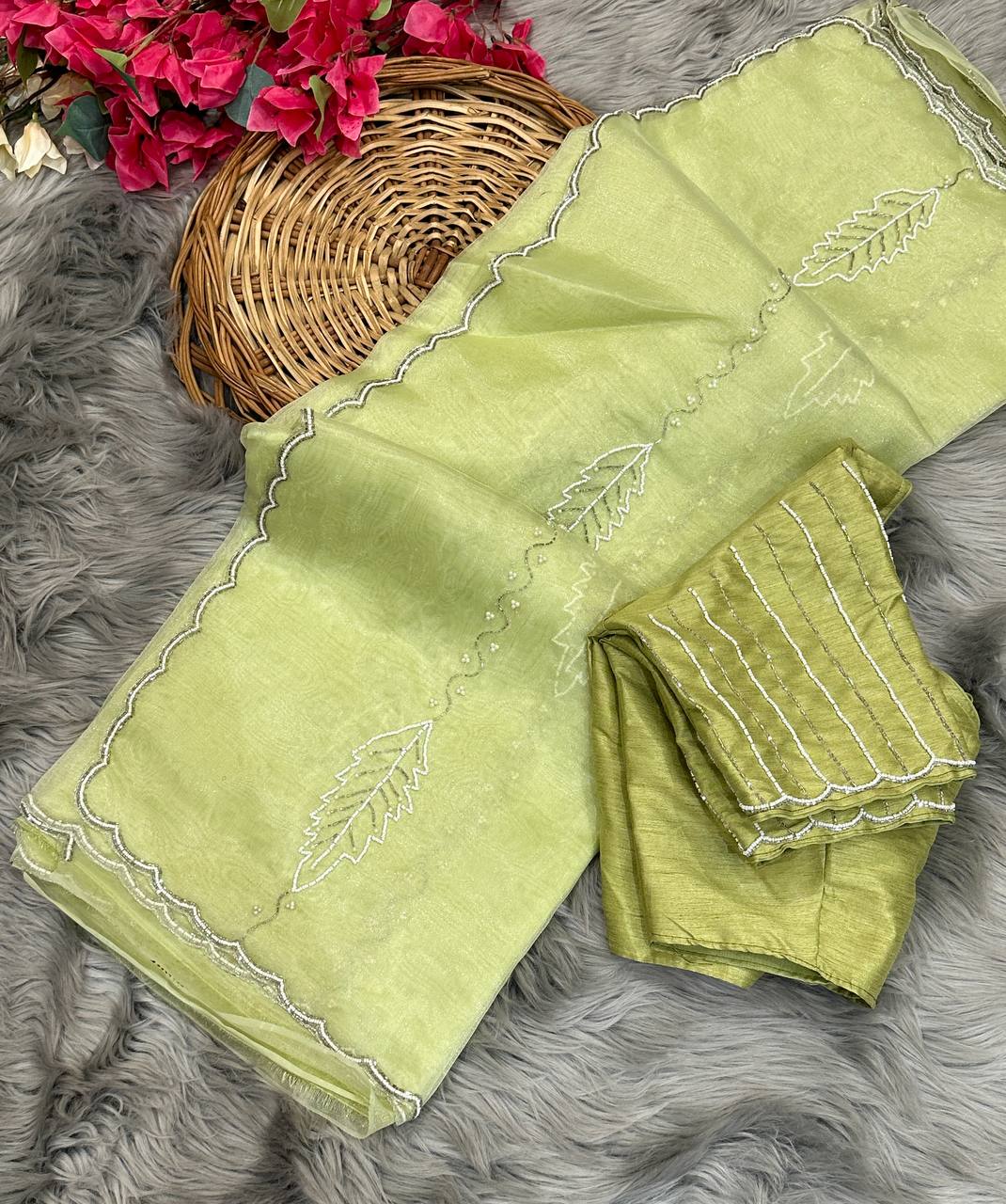 Soft organza silk saree