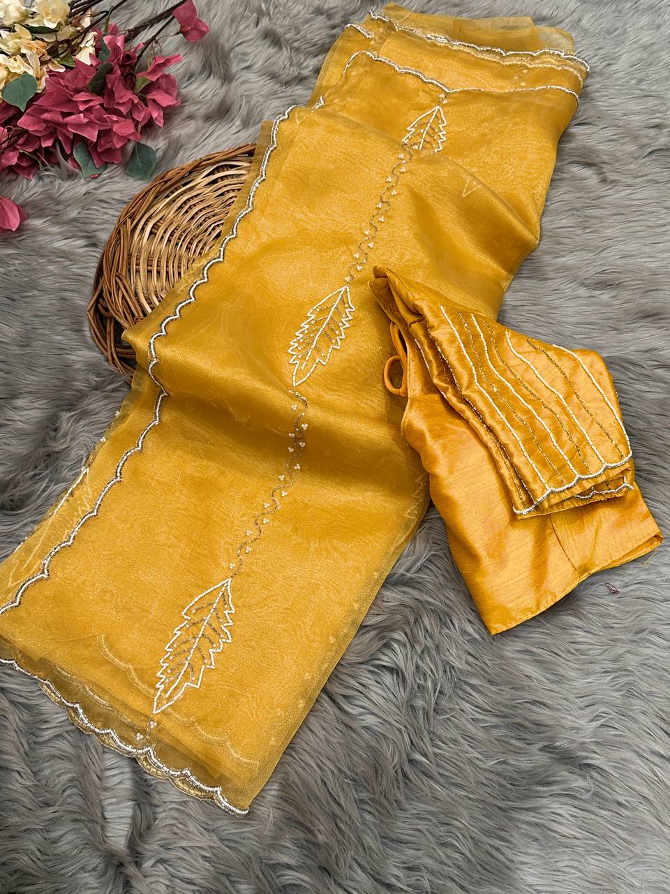 Soft organza silk saree