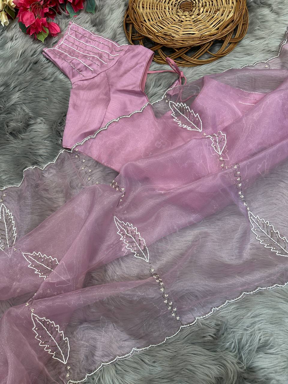 Soft organza silk saree