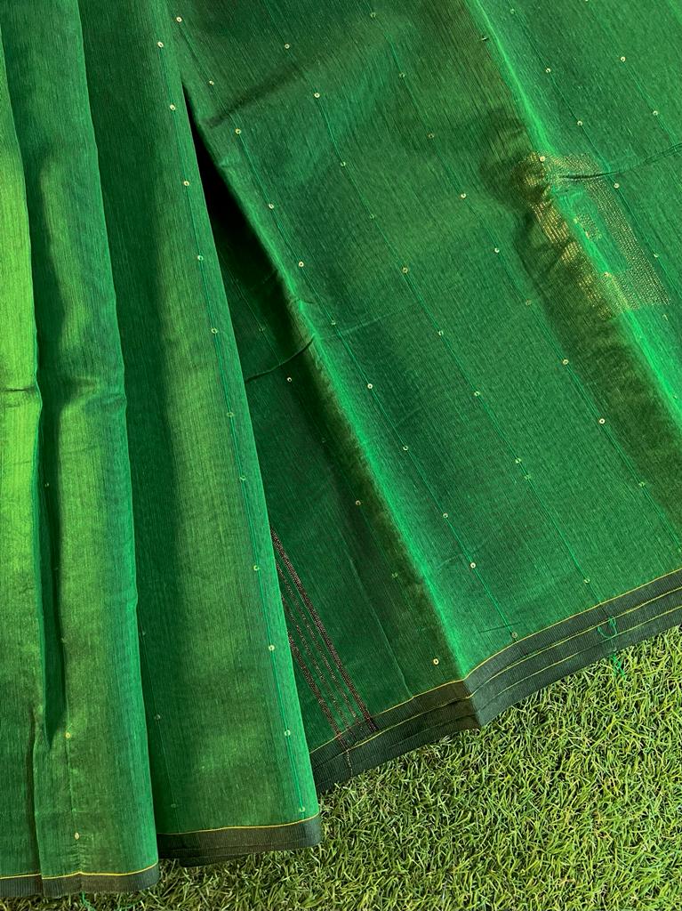 Soft purely hand woven bengal handloom cotton silk saree