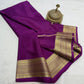 Solid color pure mysore silk saree