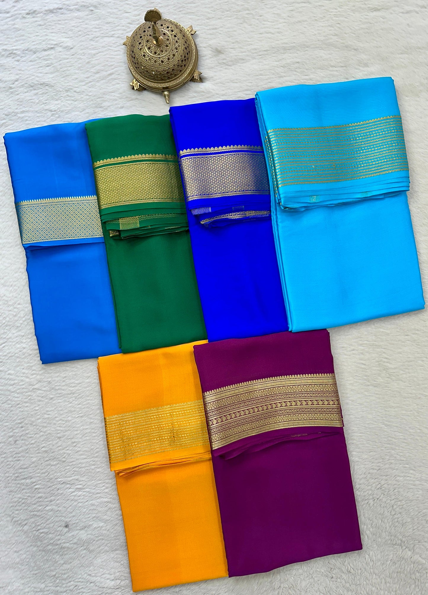 Solid color pure mysore silk saree