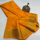 Solid color pure mysore silk saree
