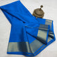 Solid color pure mysore silk saree