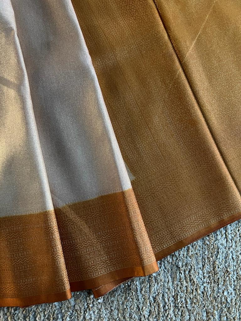 Super shine and silky dual shaded tissue softy silk saree
