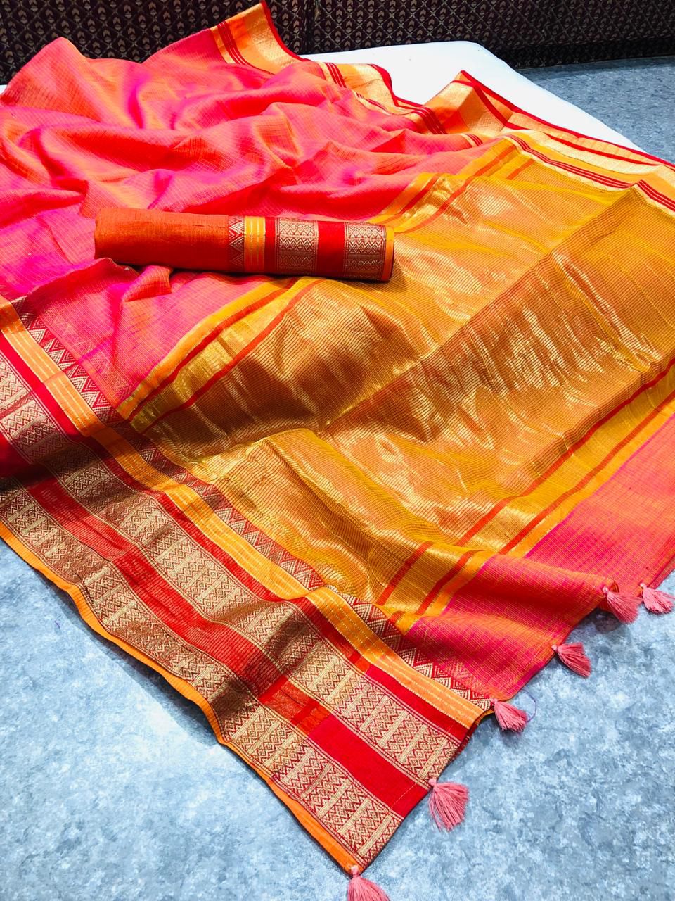 Super Soft Kota Doria Cotton Saree