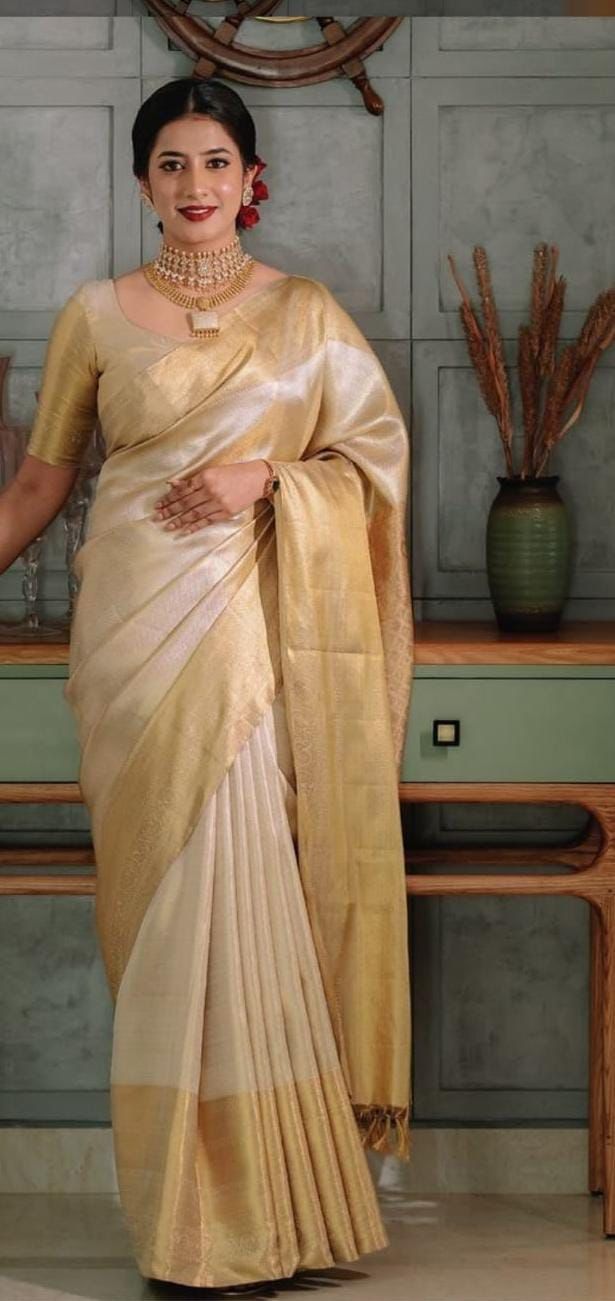 Tanchoi tissue silk saree