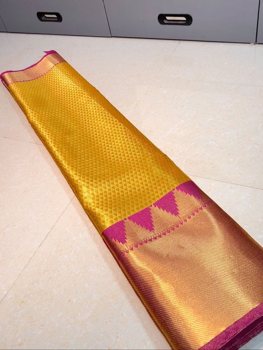 Temple Border With Golden Saree