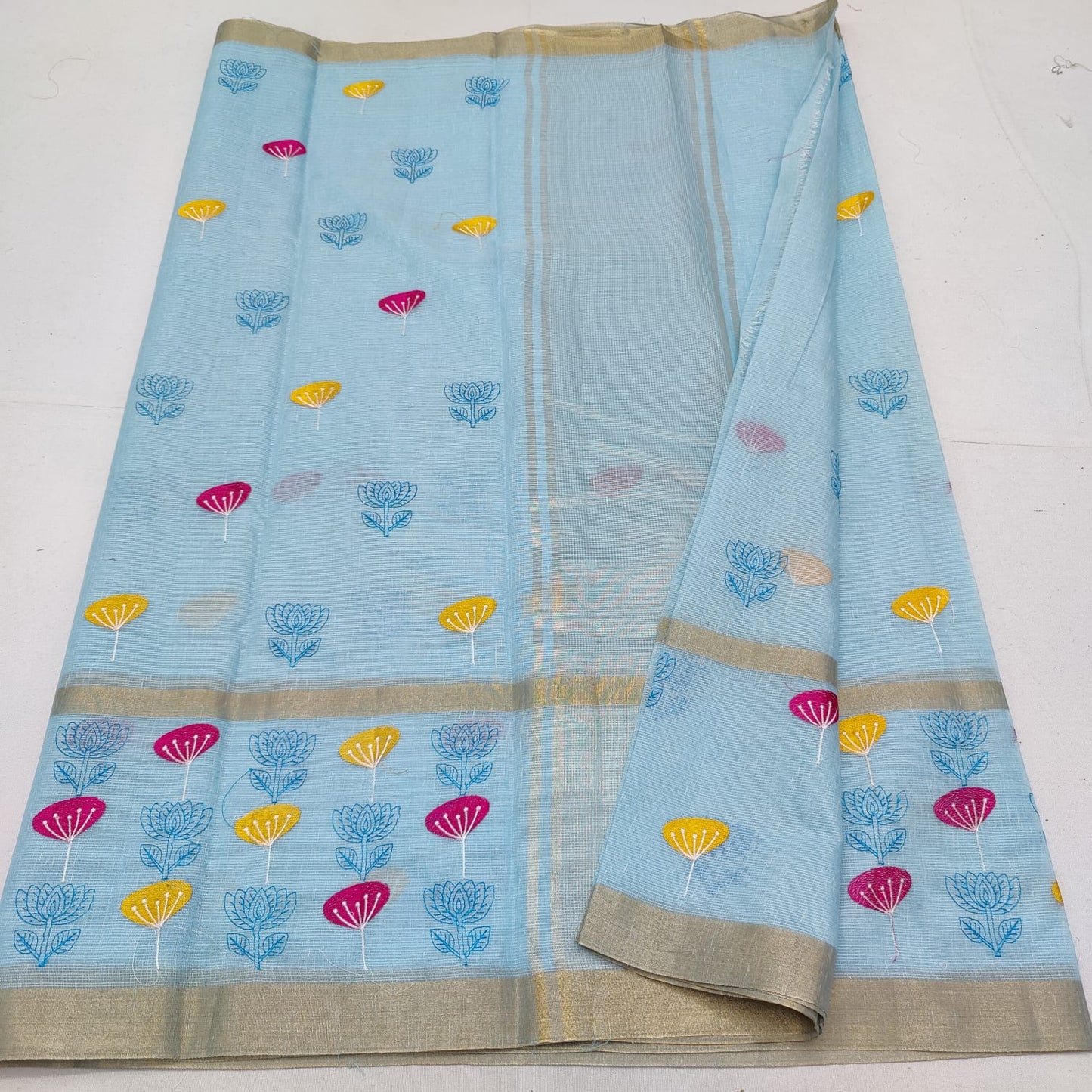 Tissue kota embroidery saree