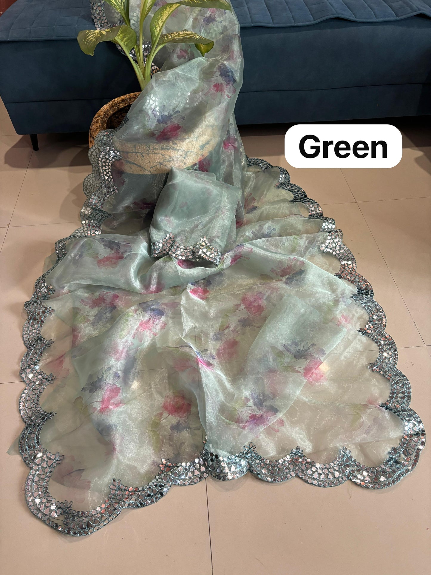 Tissue organza saree