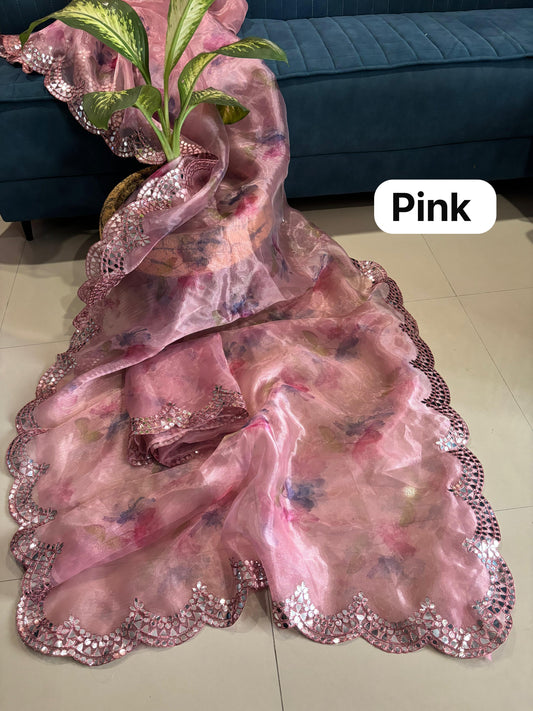 Tissue organza saree