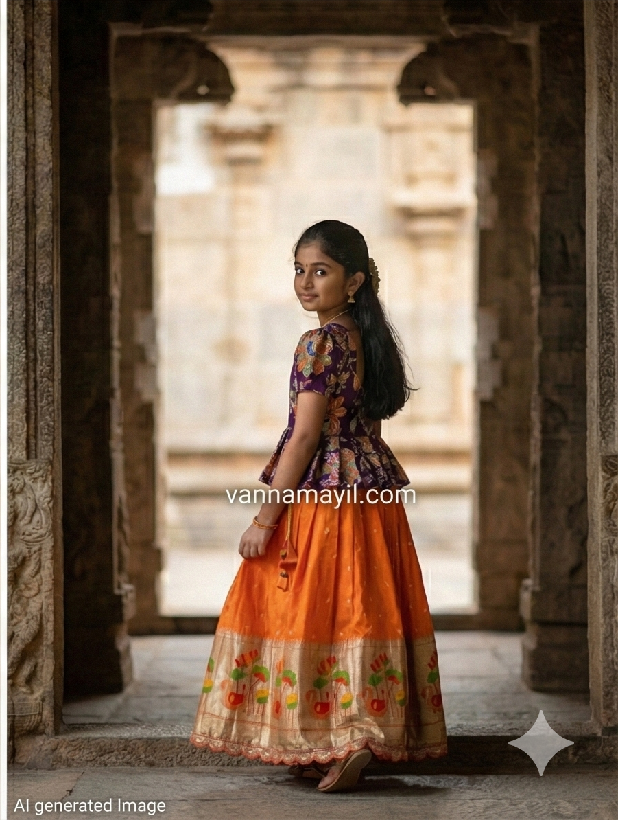 Tissue Silk kids Skirt and Top