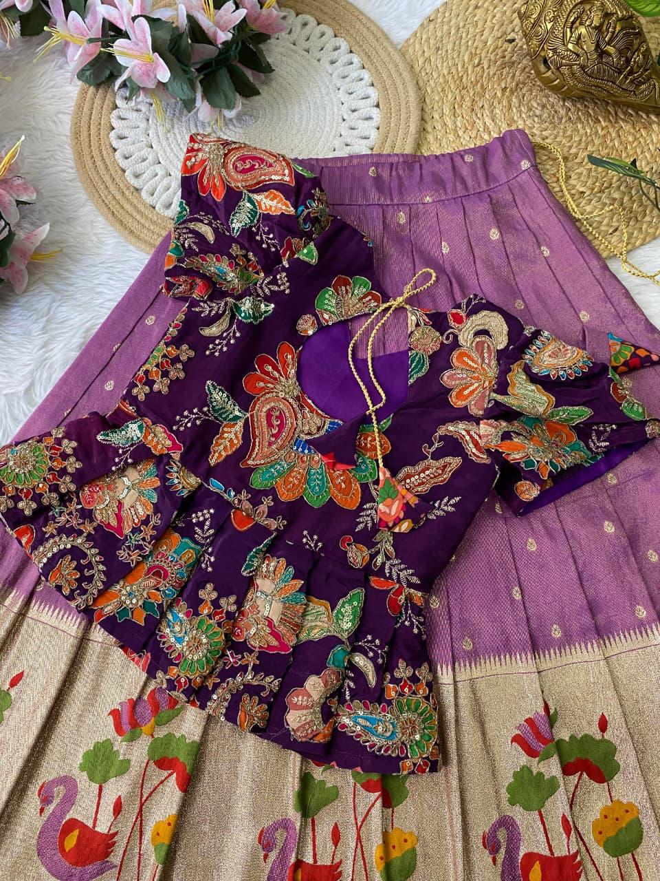 Tissue Silk kids Skirt and Top