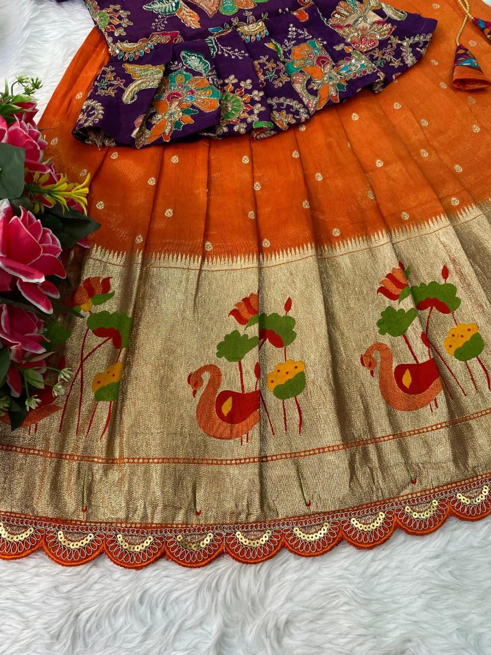 Tissue Silk kids Skirt and Top