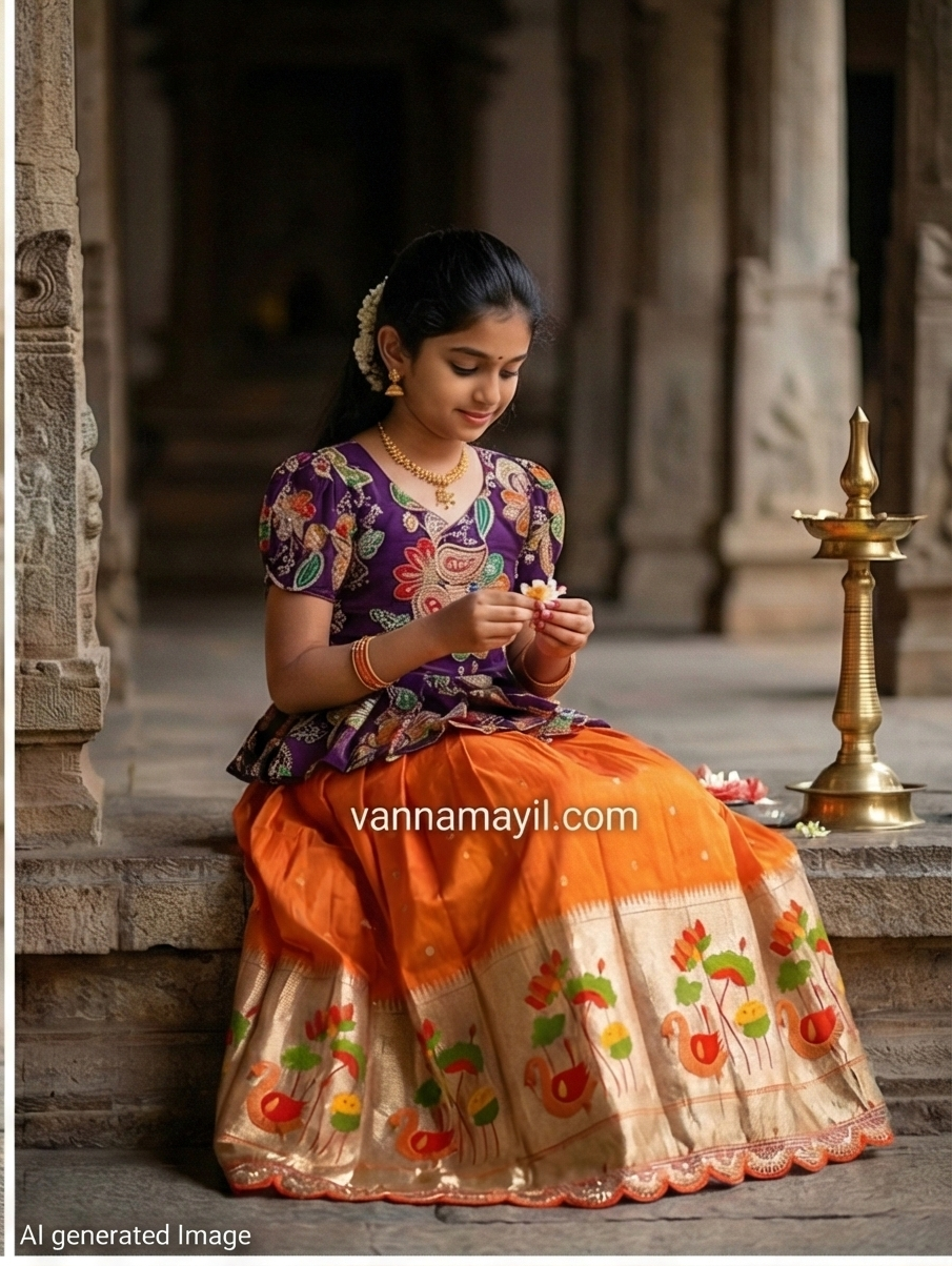 Tissue Silk kids Skirt and Top