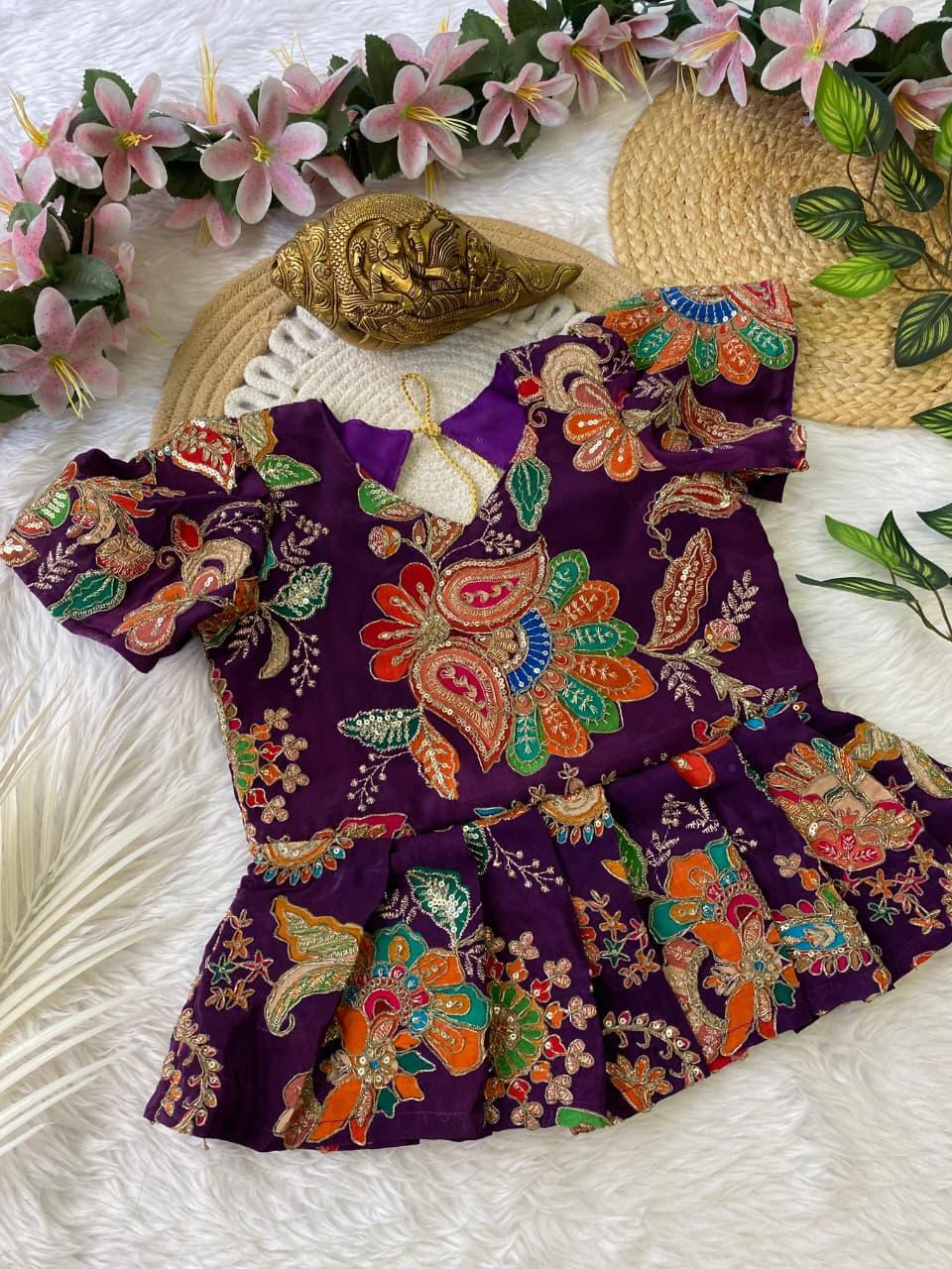 Tissue Silk kids Skirt and Top