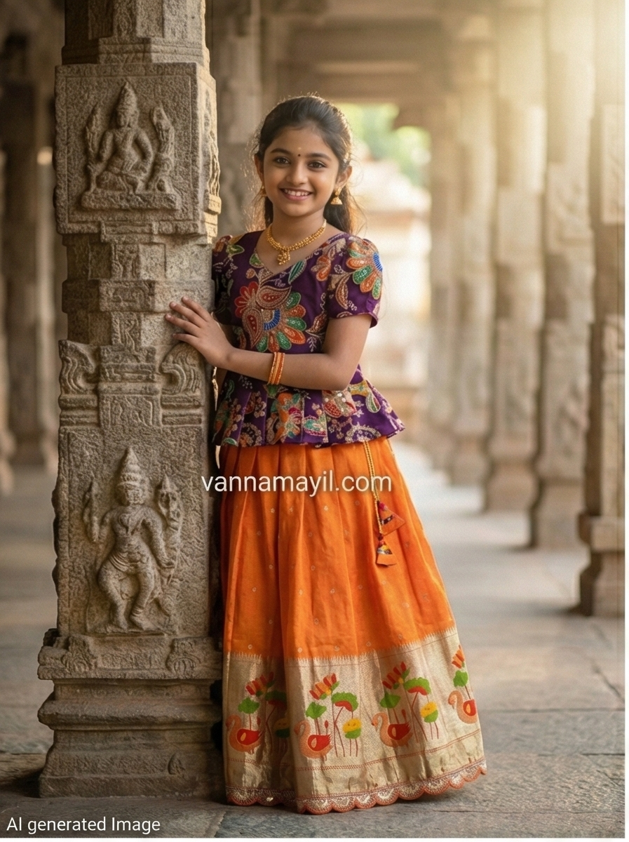 Tissue Silk kids Skirt and Top