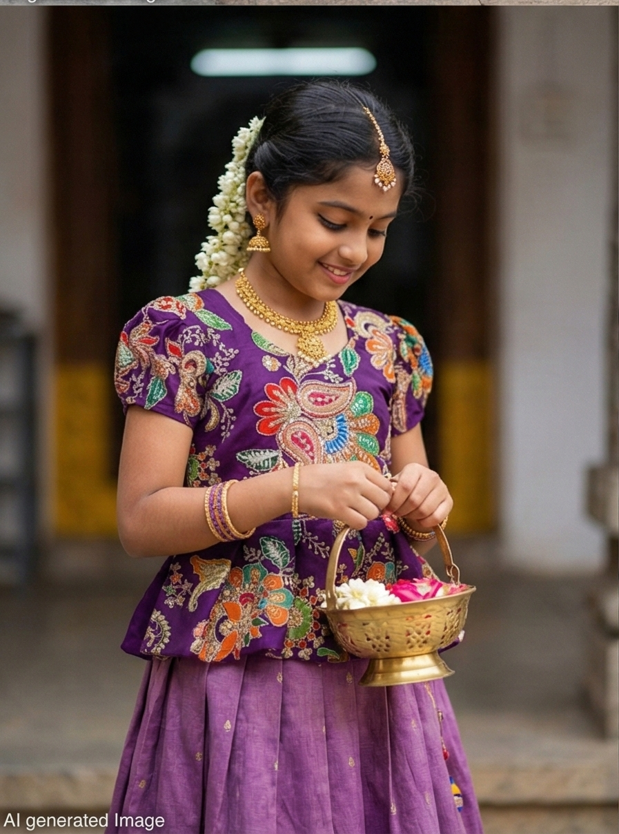 Tissue Silk kids Skirt and Top