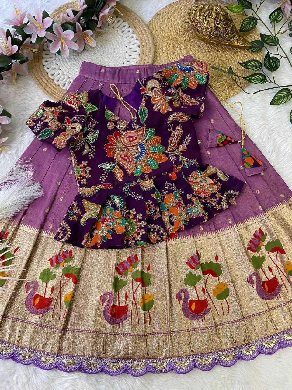 Tissue Silk kids Skirt and Top