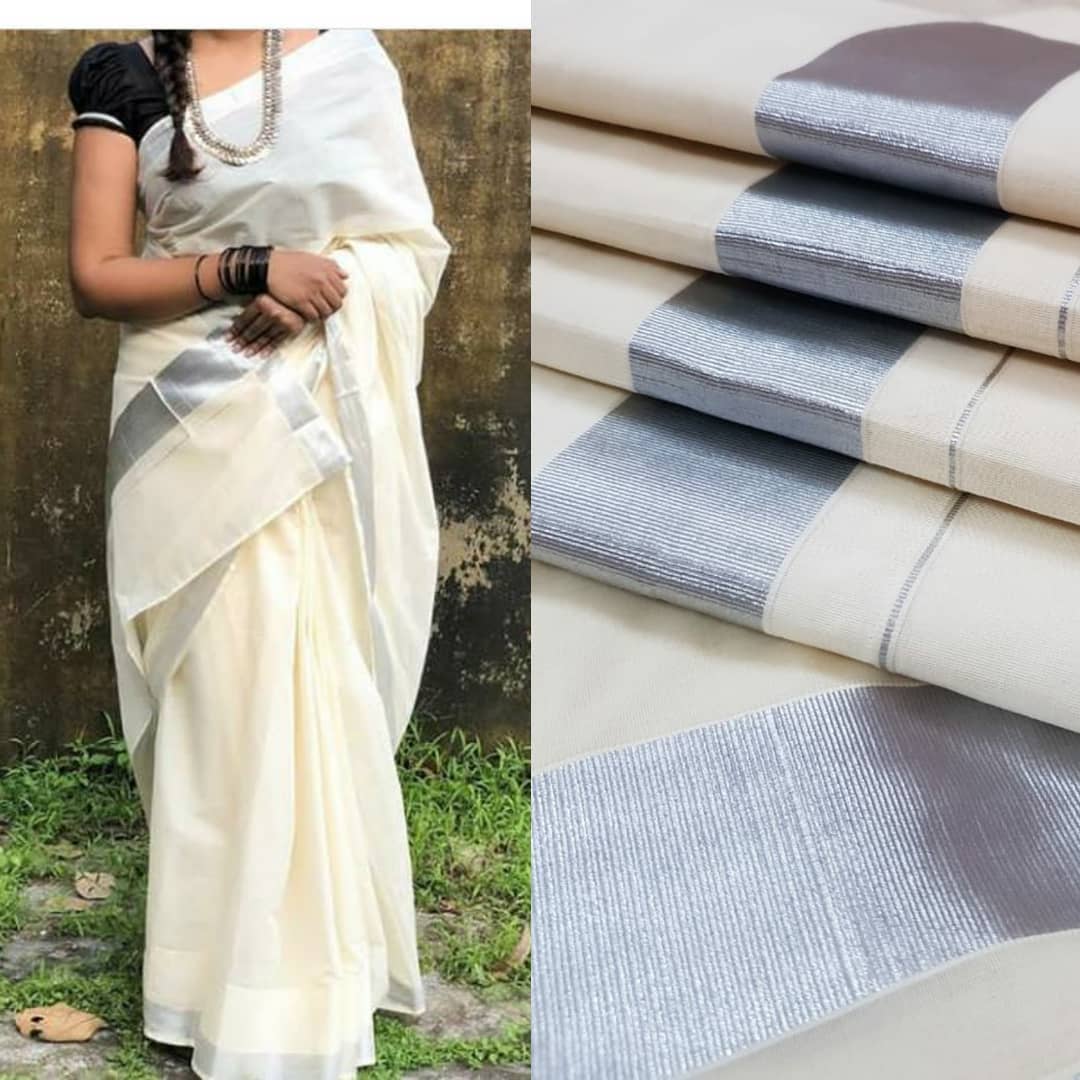 Kerala kasavu cotton saree with silver... - House of Taamara | Facebook
