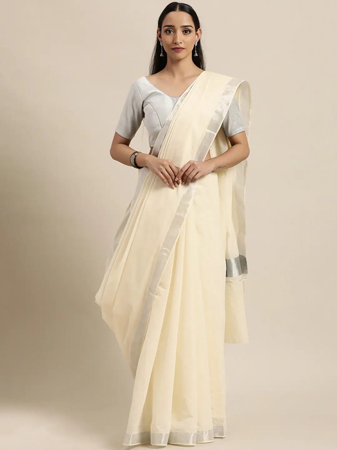 Traditional onam kerala kasavu cotton saree