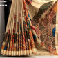 Digital kalamkari printed  tussar silk saree