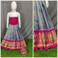 0 - 3 years pure ikkat silk lehenga material for kids - Vannamayil Fashions