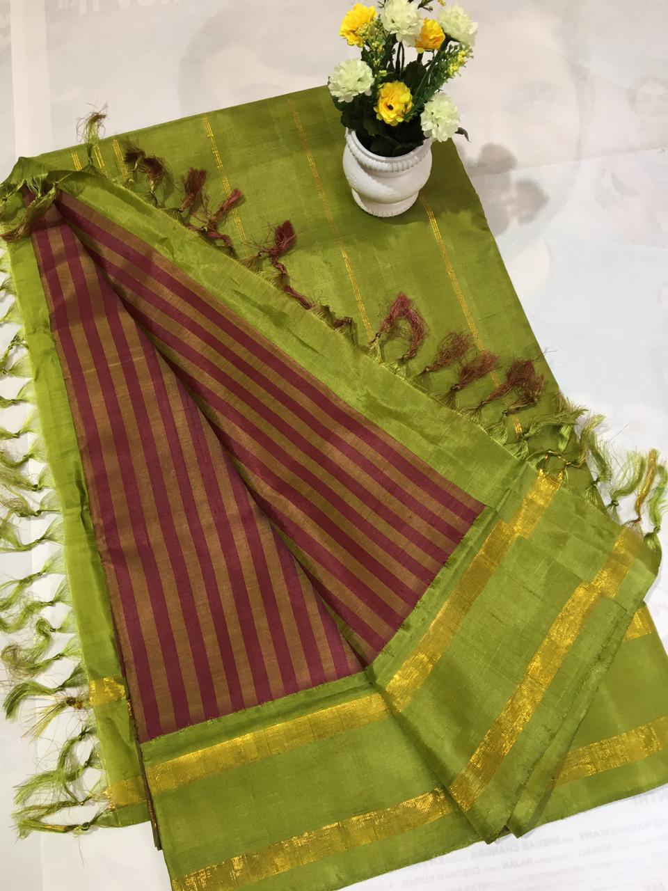 Handwoven Traditional VAALAI Pattu/Banana pith Saree For Women | JCS  Fashions