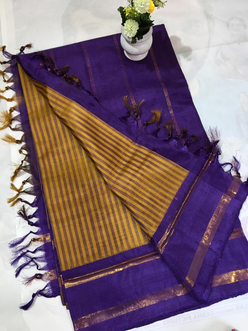 contrast pallu Festive Wear Vaalai Pattu Sare, With Out Blouse Piece at Rs  1199 in Chennai