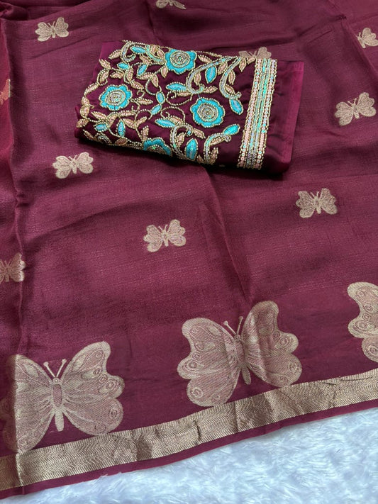 Viscose soft silk feather feel saree