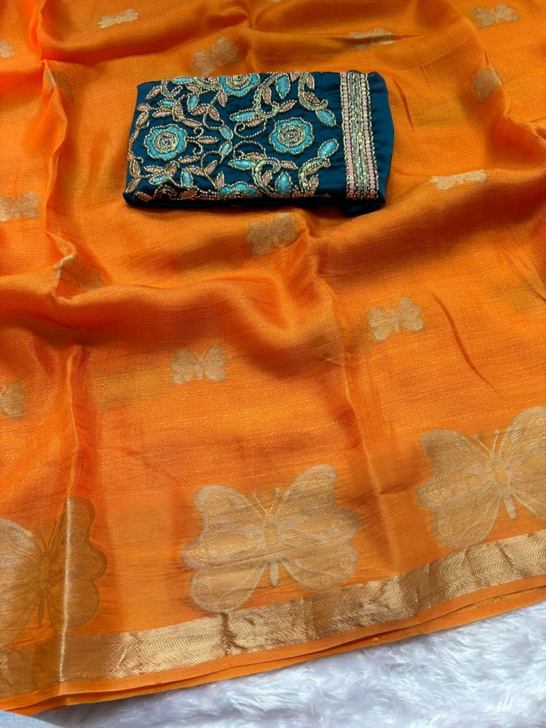 Viscose soft silk smooth textured saree