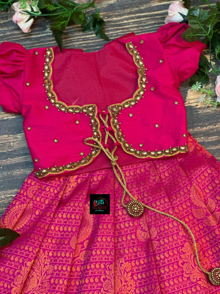 Red and pink Pattu Gown indian traditional dress  party wear gown    shakthistyles