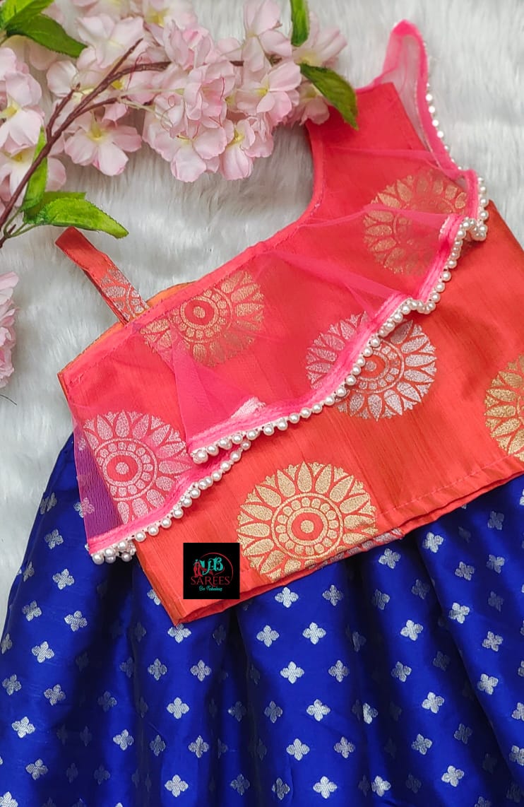 0 - 14 years Banarasi silk readymade trendy skirt and top