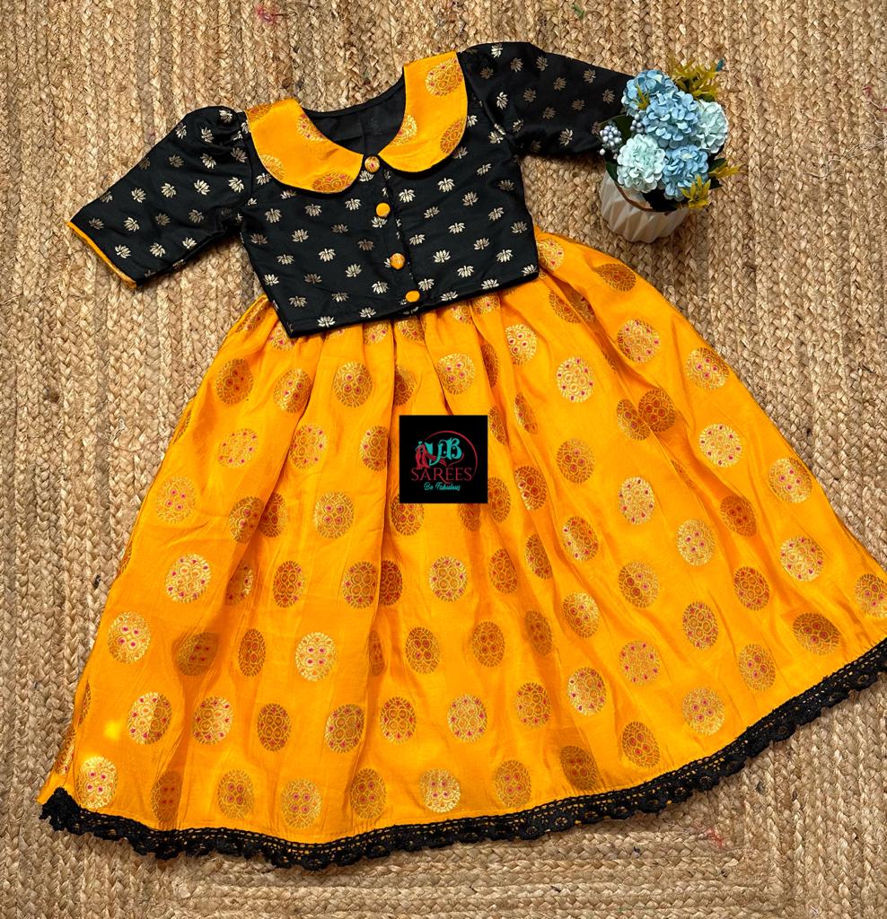 Buy Maurya Girls Wear Beautiful Gown for Girls (13-14 Years, Lemon Yellow)  at Amazon.in
