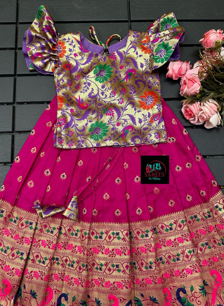 0 - 14 years Paithani banarasi skirt and top