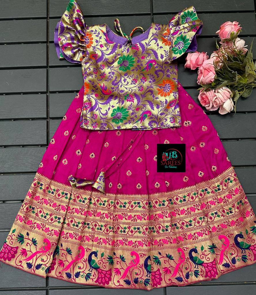 Paithani Frock 💖 | Baby clothes girl dresses, Baby girl dress design, Baby  girl dresses diy
